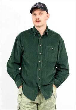 Vintage 90s corduroy shirt in green