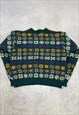 UNITED COLORS OF BENETTON SHETLAND WOOL PATTERNED SWEATER