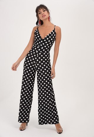 BLACK POLKA DOT JUMPSUIT