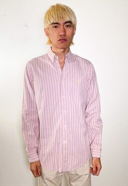 Vintage 90s stripped pink long sleeved shirt 