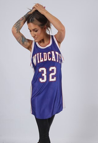 VINTAGE BASKETBALL JERSEY VEST TOP OVERSIZED LONG (953S)