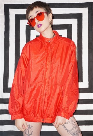 VINTAGE 80'S BRIGHT RED LIGHTWEIGHT JACKET