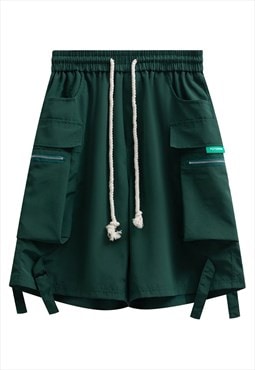 Skater basketball board shorts cargo pocket pants in green