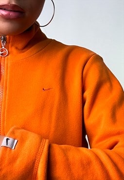 Orange 00s NIKE Embroidered Swoosh Fleece Sweatshirt