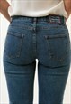 WOMAN VINTAGE MID WAISTED FLARE DENIM JEANS TROUSERS 3350