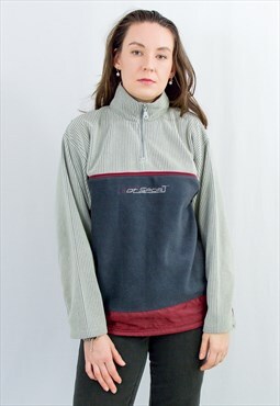 Fleece sweatshirt vintage y2k gray warm top L 