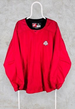 Vintage Red Nike Sweatshirt Windbreaker XL