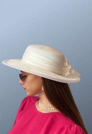 Vintage White Occasion Hat