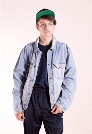 VINTAGE UPCYCLED, BLUE DENIM JACKET