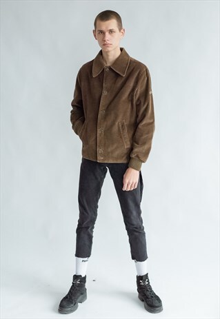 VINTAGE 70S CLASSIC BUTTON UP BOHO JACKET IN BROWN