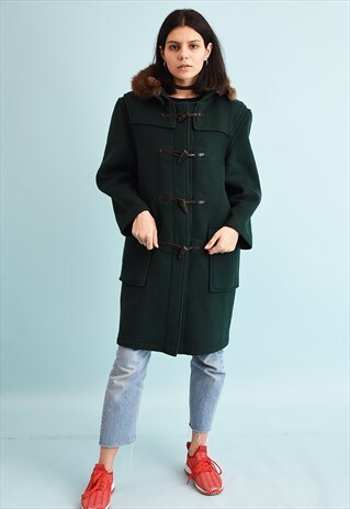 70'S RETRO FUR DETAILED HOODED DUFFLE COAT