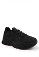 WHISPER CHUNKY SOLE KNIT TRAINERS IN BLACK