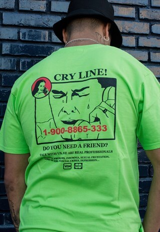 CRY LINE LIME GRAPHIC T-SHIRT