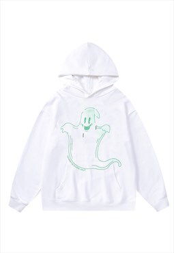 Ghost hoodie Casper pullover premium grunge jumper in white