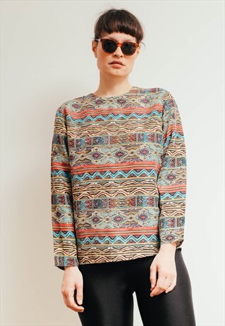 SILK AZTEC BLOUSE