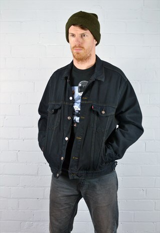 BLACK DISTRESSED DENIM JACKET