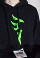 Y2K BLACK GREEN GRAPHIC HOODIE