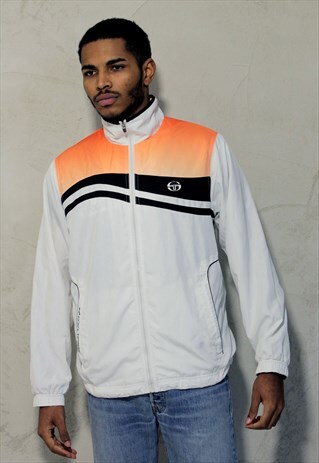 SERGIO TACCHINI VINTAGE WINDBREAKER SHELL JACKET WHITE A288