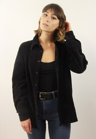 VINTAGE CORD BLACK SHIRT