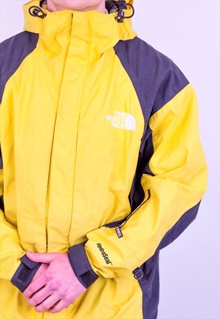 VINTAGE THE NORTH FACE HYDROSEAL JACKET IN YELLOW & BLACK L