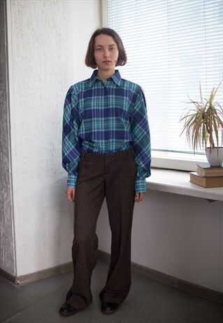VINTAGE 90'S BROWN LOW WAISTED TROUSERS