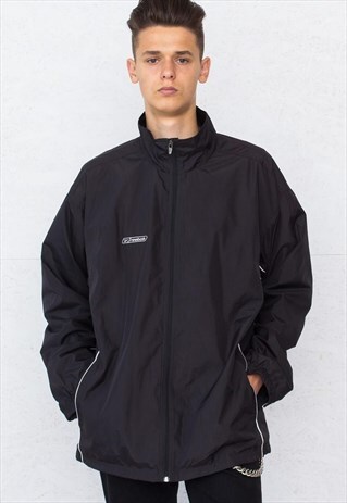 VINTAGE BLACK REEBOK WINDBREAKER JACKET