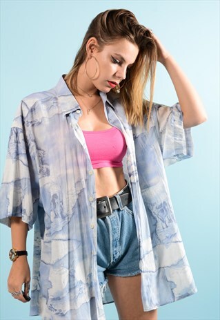 VINTAGE BOYFRIEND FIT PATTERN SHIRT