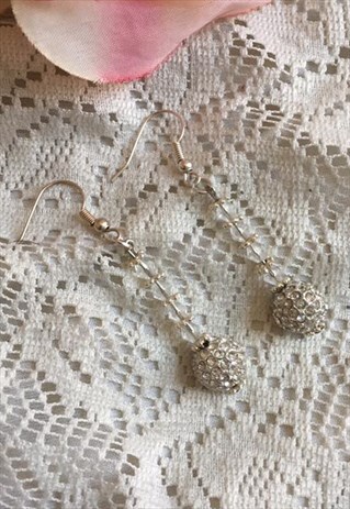 PAPARAZZI. SWAROVSKI SILVER CRYSTAL DROP EARRINGS