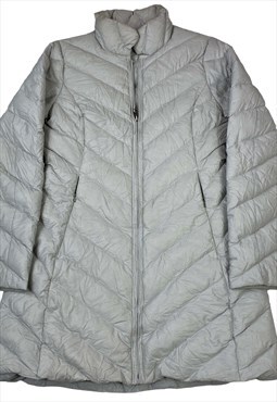 White full zip up women's long patagonia puffer jacket