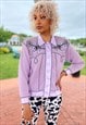 VINTAGE 90S BEADED AND EMBROIDERED FUNKY JEAN JACKET