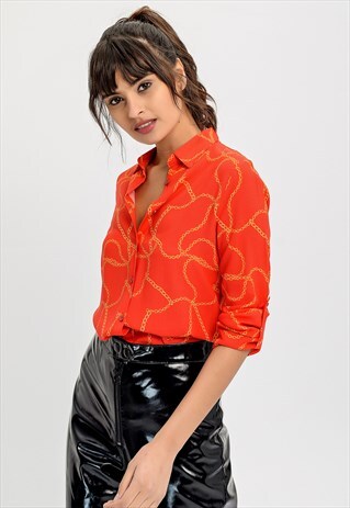 RED PATTERNED SHIRT