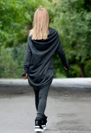 GREY EXTRA LONG LEGGINGS WITH TUNIC/ASYMMETRIC TUNIC