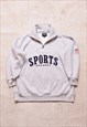 Vintage 90s Alibi Sports Grey Embroidered Sweater