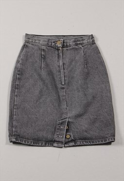 Vintage Guess Denim Skirt in Grey Fitted Mini Skirt W26