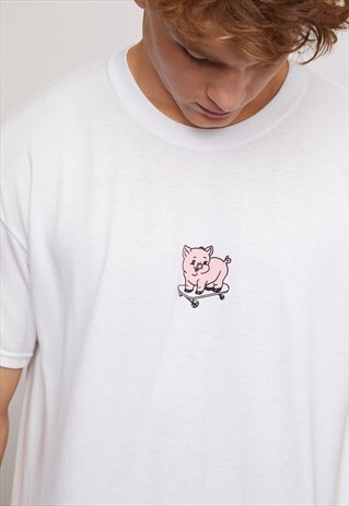 PIGGY SKATE WHITE TEE