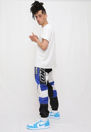 VINTAGE O'NEAL MOTOCROSS BLUE, BLACK & WHITE RACING PANTS