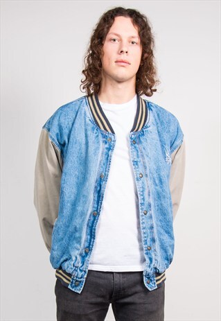 90'S VINTAGE DENIM USA BASEBALL STYLE JACKET