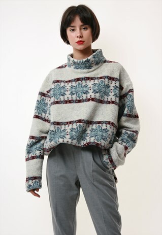 ABSTRACT PATTERN TOP FLEECE LONG SLEEVE JUMPER1915