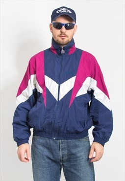 Vintage 90's track jacket in multi colour shell windbreaker 