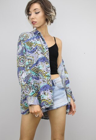 VINTAGE 80S/90S OVERSIZED PATTERNED SHIRT