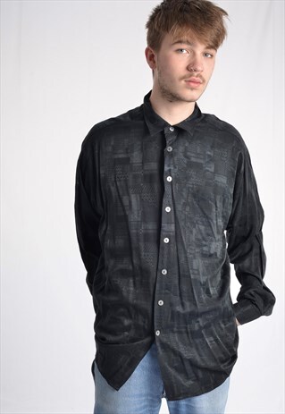 VINTAGE ABSTRACT CRAZY PATTERNED FESTIVAL SHIRT