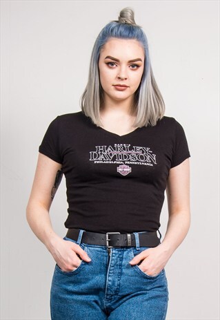90'S VINTAGE BLACK HARLEY DAVIDSON MOTORCYCLE T-SHIRT