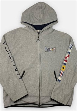 Vintage Nautica embroidered grey fleece jacket size L