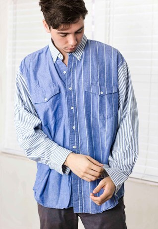 VINTAGE REGATTA STRIPED SHIRT LOGO 90S L 11.2