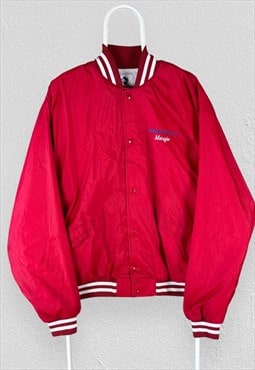 Vintage Windless Red Varsity Jacket Made in USA Mens XL