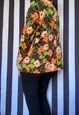 VINTAGE 70S FLORAL MULTICOLOURED HIPPY SHIRT TUNIC, REVIVAL