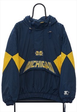 Vintage Starter Michigan Wolverines Navy Pullover Jacket