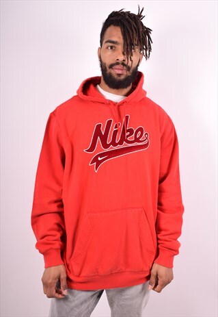 NIKE MENS VINTAGE HOODIE JUMPER XXL RED 90S