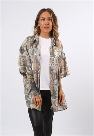 SILK PRINT PATTERNED SHIRT OVERSIZED FESTIVAL 22 - 24 (73J)