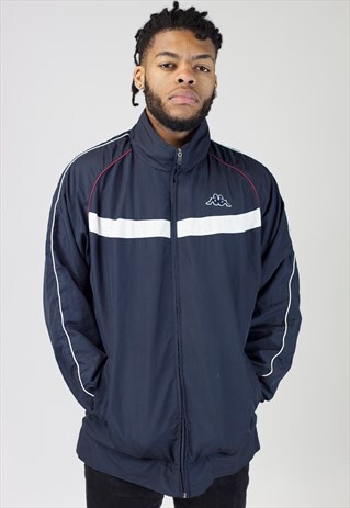 VINTAGE 90'S KAPPA NAVY SPORTS JACKET